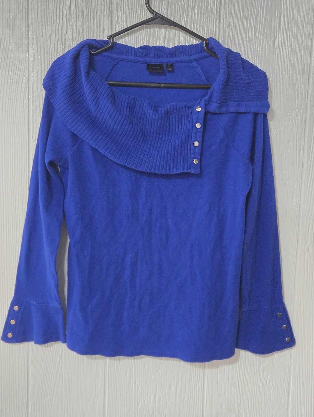 Rafaella Kobalt Blue Flared Sleeve Sweater Size M